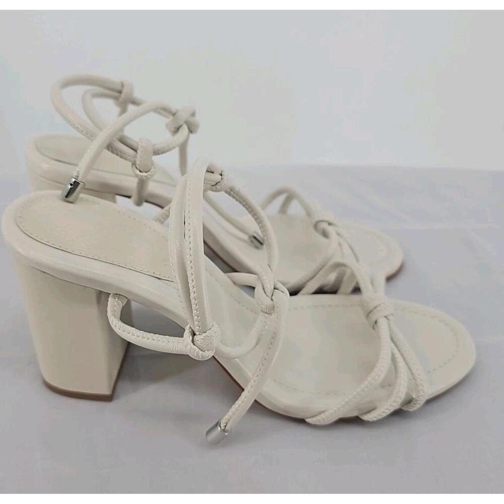 Schutz Women's Kate High Block Sandals $128 - US Size 7.5 - White Pearl - 1124 - Picture 1 of 9